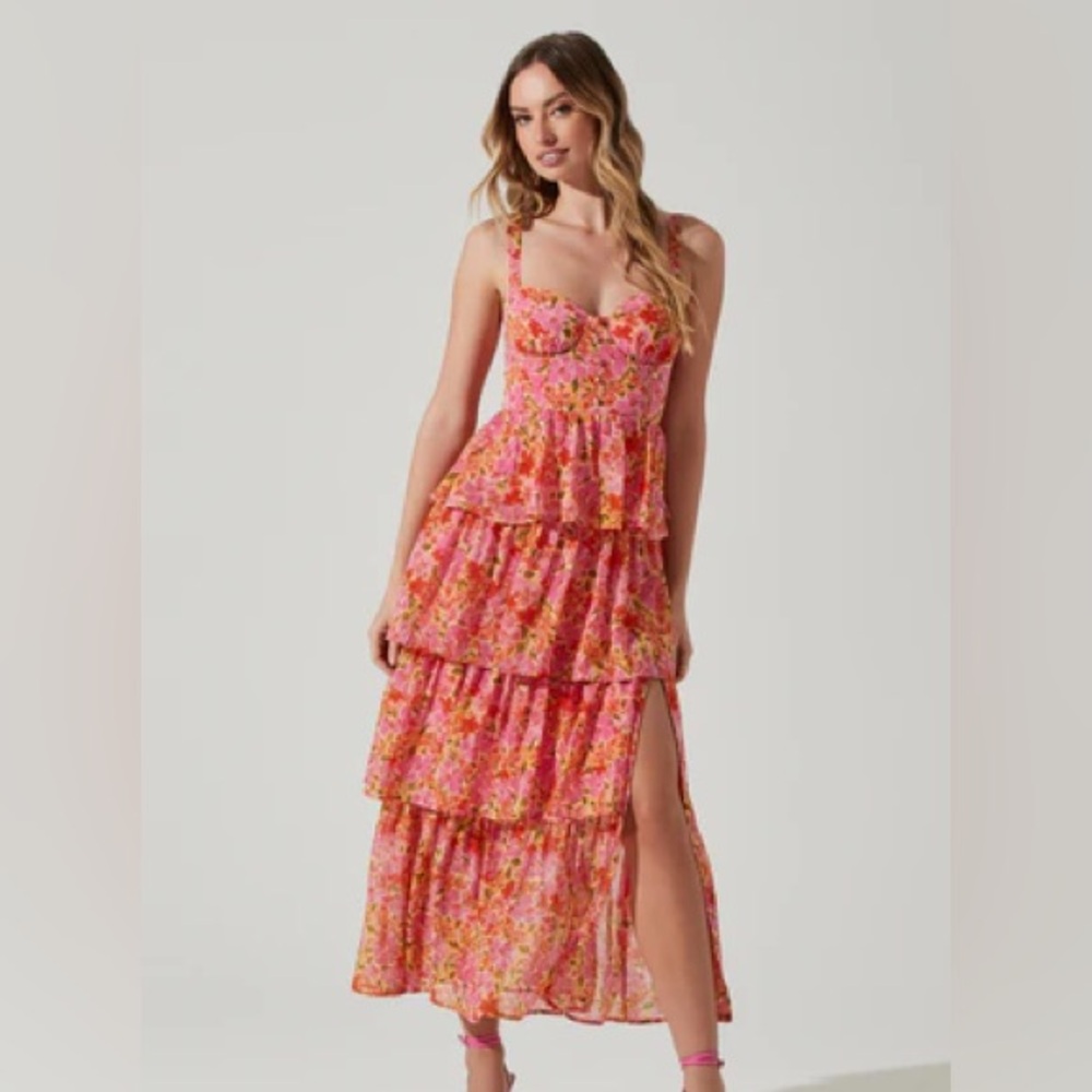 ASTR Midsummer Floral Tiered Dress
